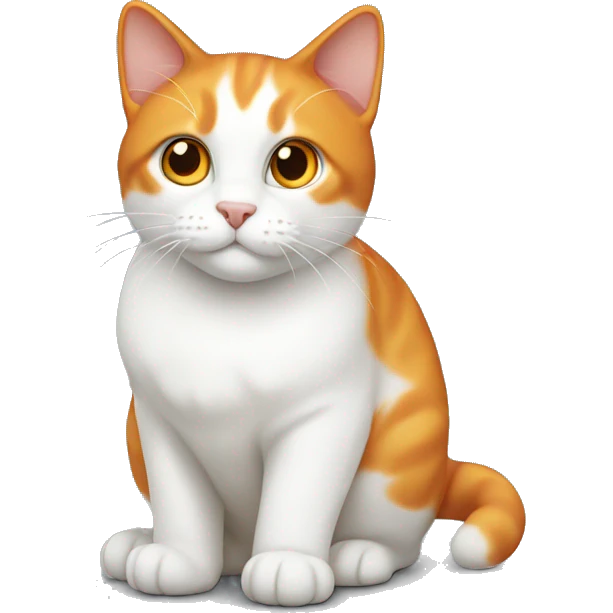 white and orange cat emoji