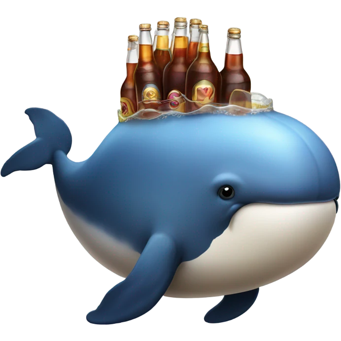 Fat whale with grant tipple as th whale emoji