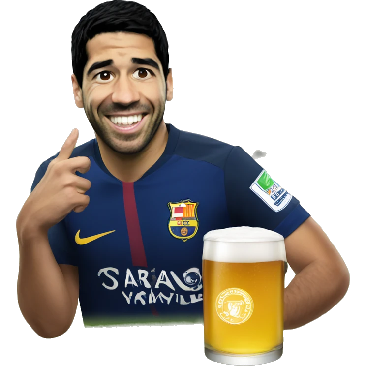 Luis Suárez drink beer emoji
