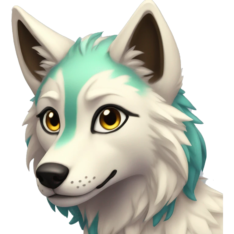 Anthro Colorful Shiny Falvie-Popparotzi-Wolf emoji