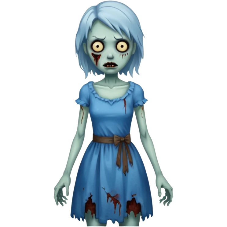 a zombie in blue dress emoji