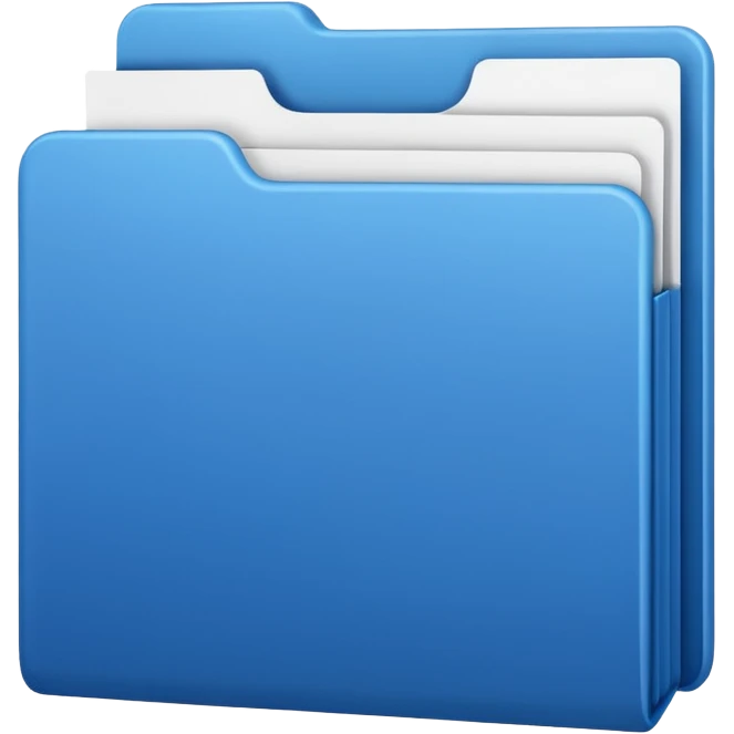 a blue file with white paper blank name label on it emoji