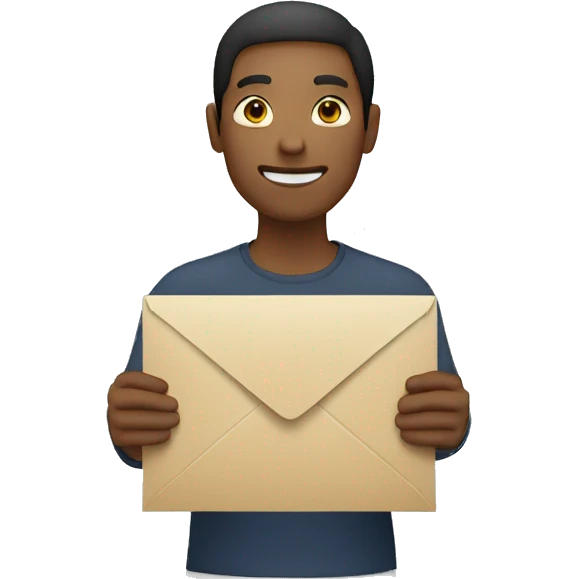 person holding stamped envelope emoji