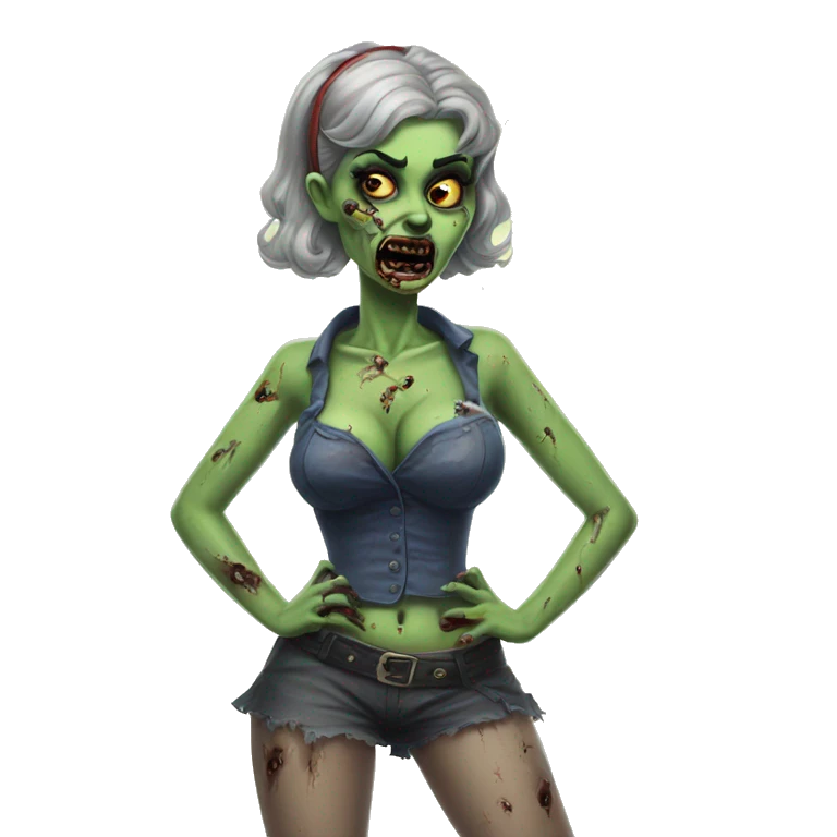 Pinup zombie girl emoji