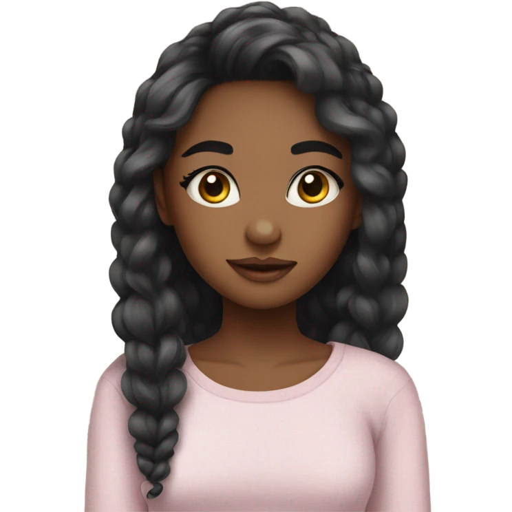 Cute girl with lashes and cute clothing  emoji