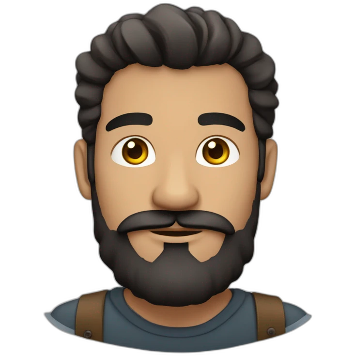 Hombre con barba y tatuaje emoji