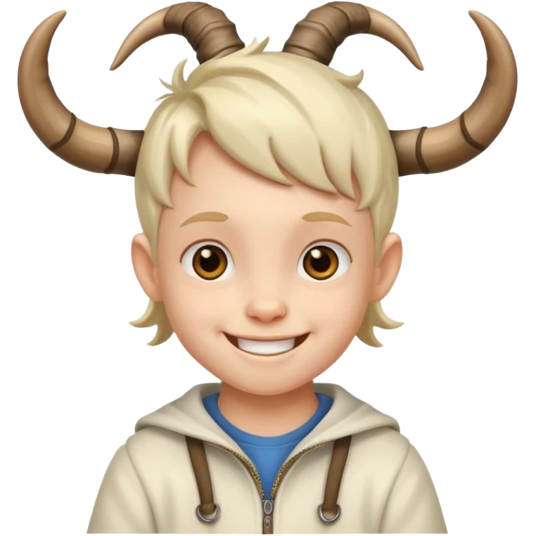 child with goat horn emoji