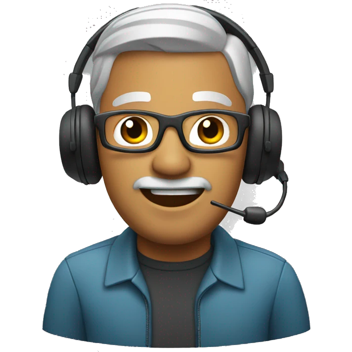 a man with a headset and mic emoji
