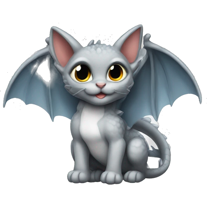 dragon wings on grey kitten emoji