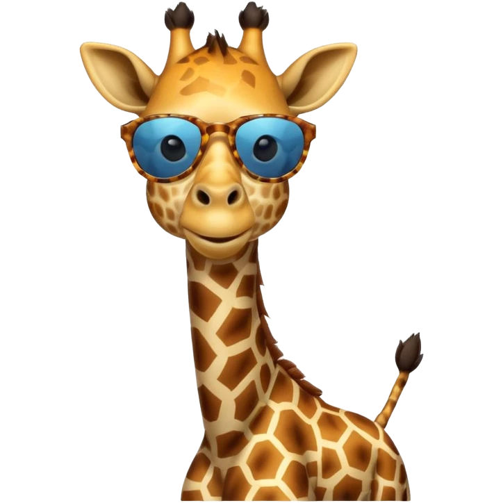 A ￼ giraffe flying with sunglasses ￼ emoji