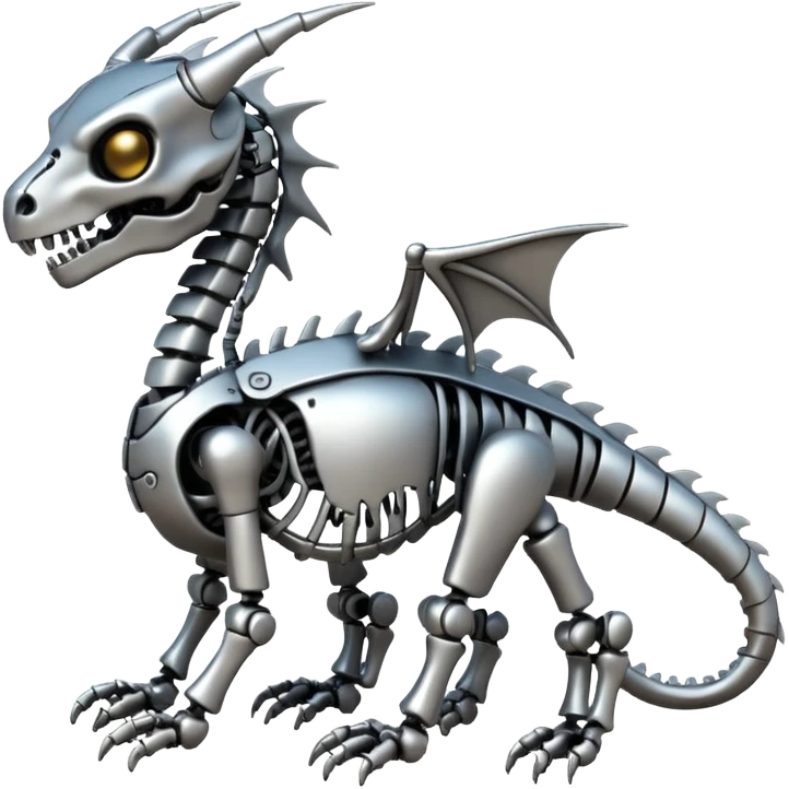 A skeleton robot dragon tiny emoji