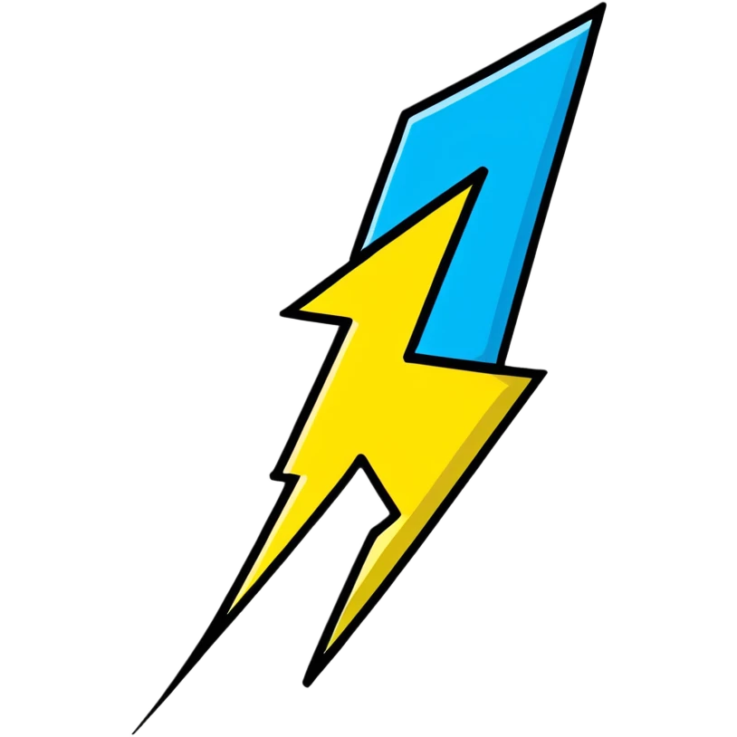 blue and pink lightning bolt emoji