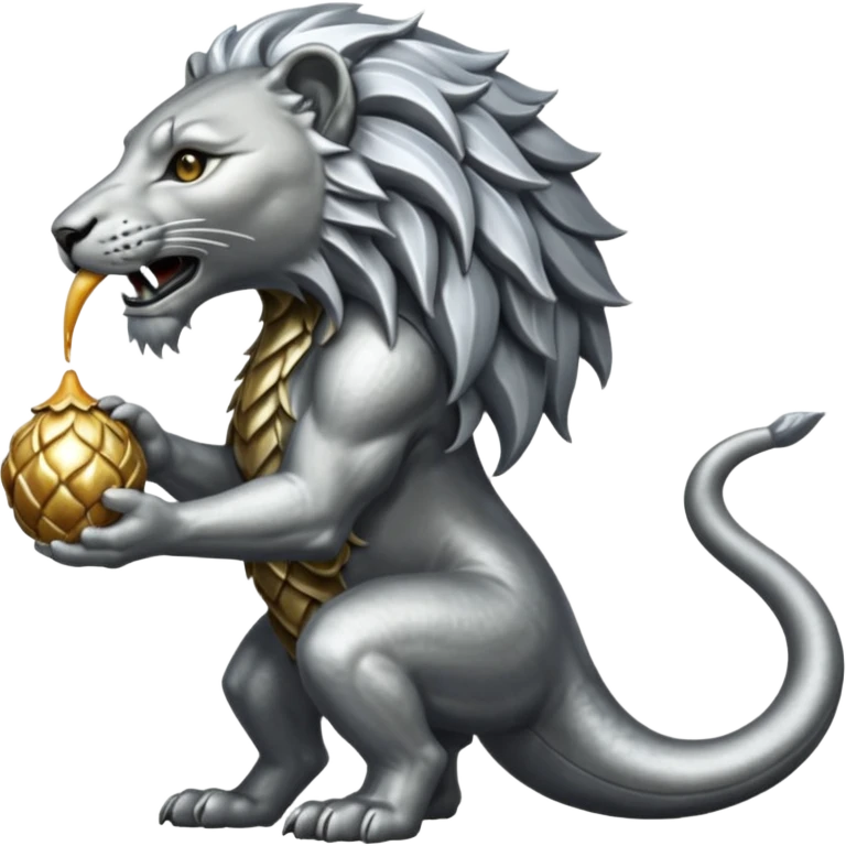 Silver Elder Scrolls Online Lion eating its tail Ouroboro emoji