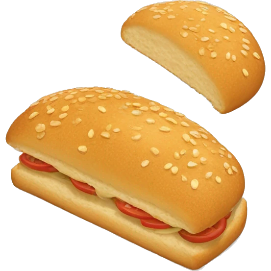 1 sesambrötchen mit körnern isometric emoji