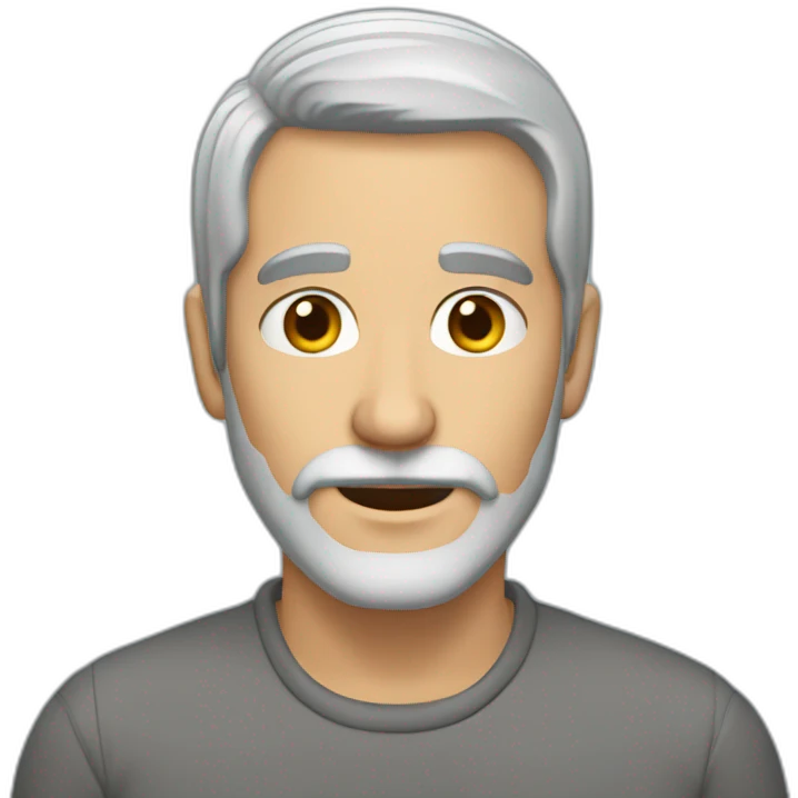 man-gray-hair-short-gray-beard emoji
