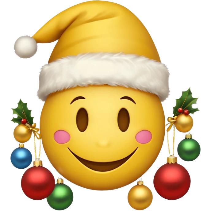 create a smiley emoji with christmas decorations emoji