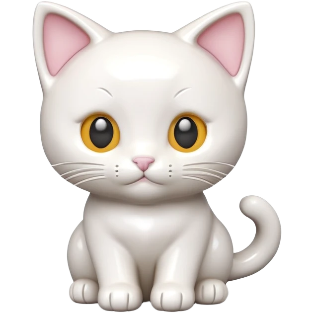 Ceramic kitten figurine  emoji