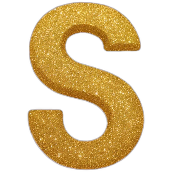 Lettre s made of glitter emoji
