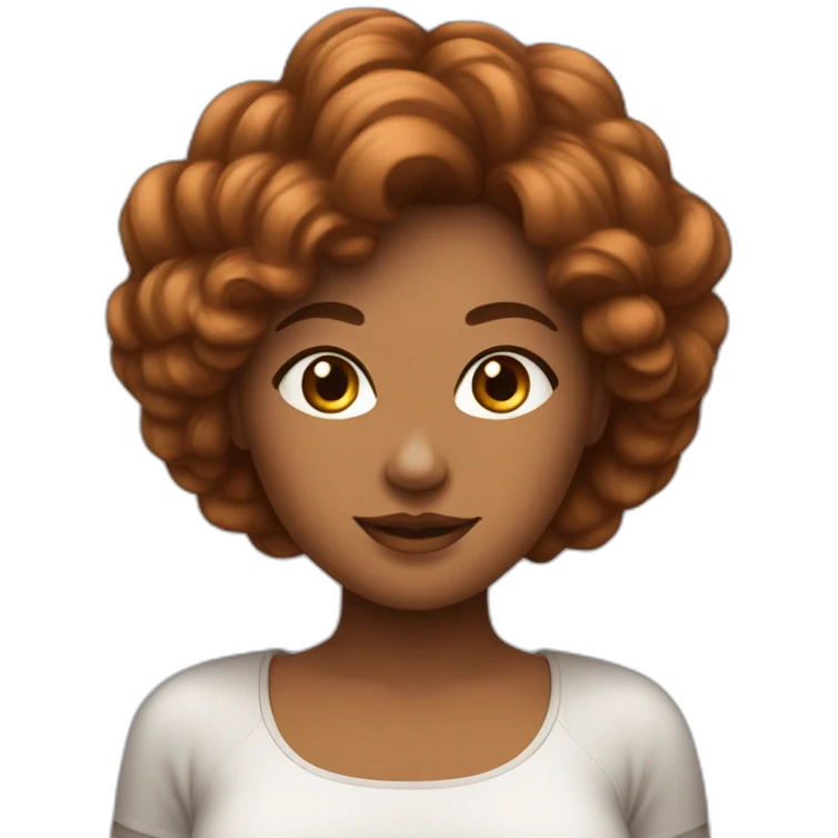 femme grosse avec de grosse poitrine et des cheveux-marron emoji