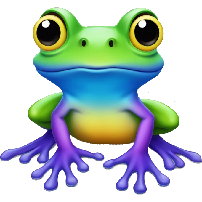Une grenouille au couleurs de larc en ciel emoji
