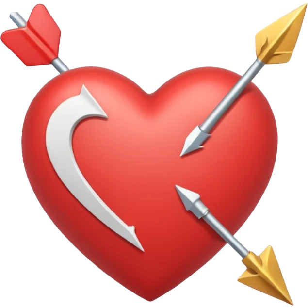 heart with arrow white neutral colors emoji