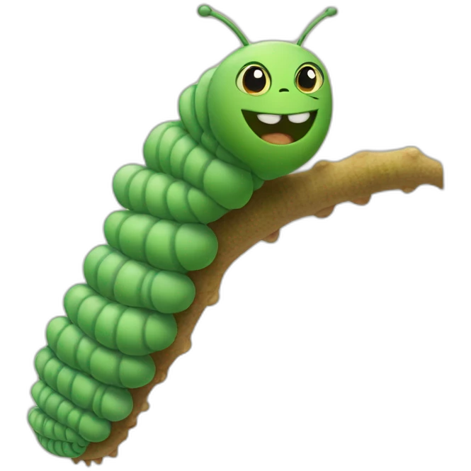 Caterpillar with a babys face emoji