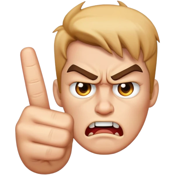 angry face showing middle finger emoji