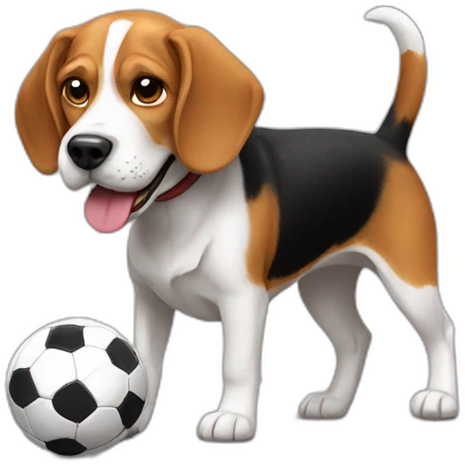 Beagle with football ball emoji