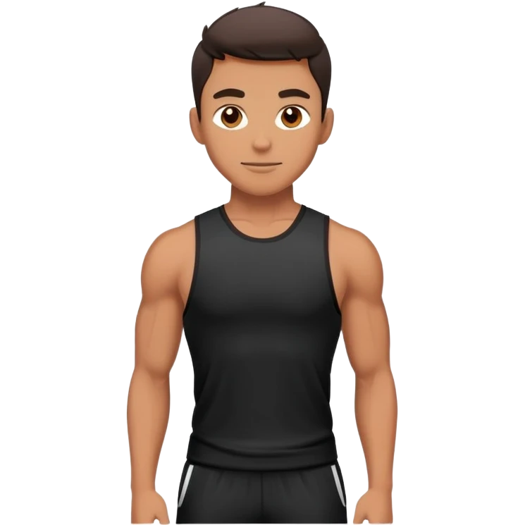 Athletic guy in sporty black clothes. emoji