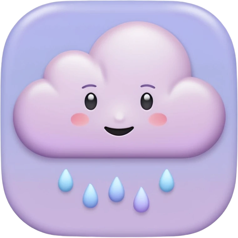 minimal abstract emoji representing sensitivity phase,
soft cloud-like rounded shape,
muted lavender or gray-pink pastel,
emotional but subtle design,
modern wellness app aesthetic,
transparent background,
vector illustration
 emoji