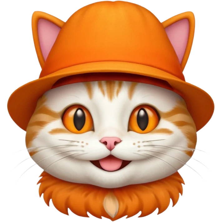 Cat smiling wearing a hat emoji