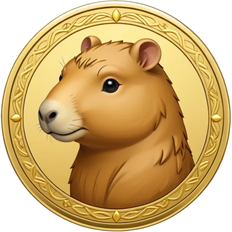 uma moeda de capybara fofinha emoji