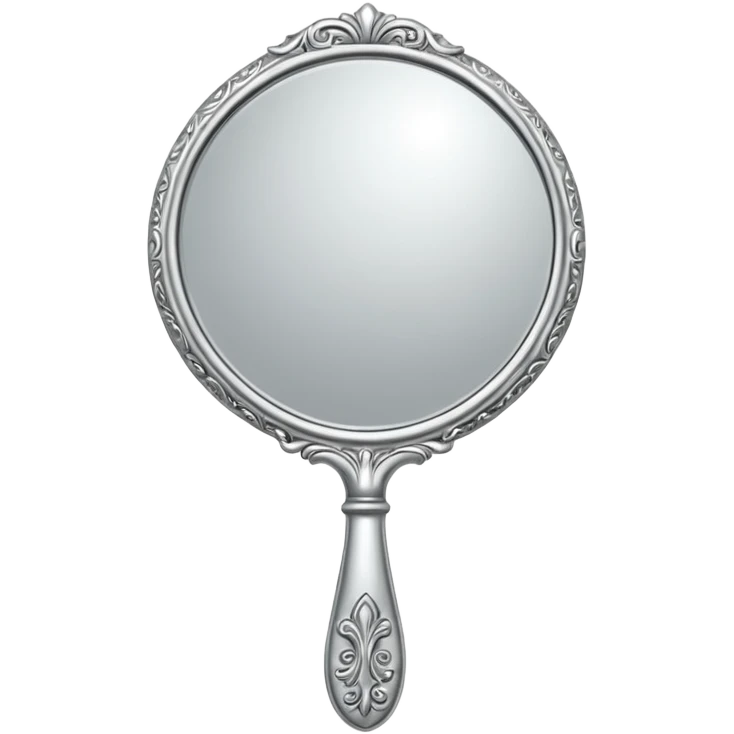 silver color hand mirror emoji