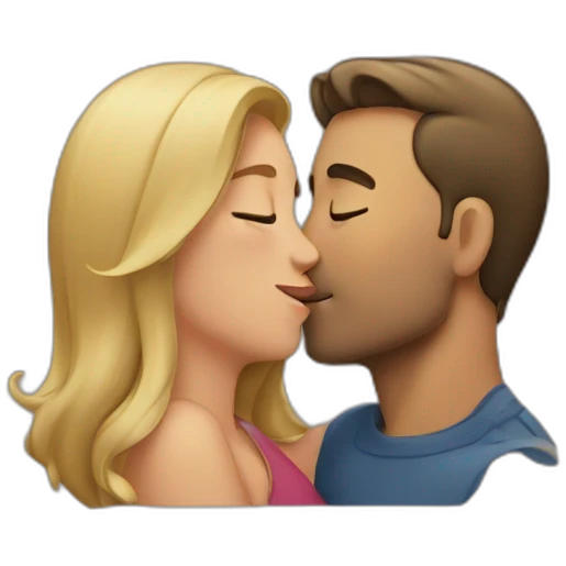 Man kissing woman emoji