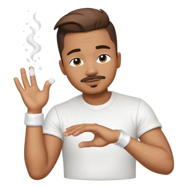 cartoon-style character in the iconic 'Salt Bae' pose, sprinkling salt with a bent wrist and confident expression emoji