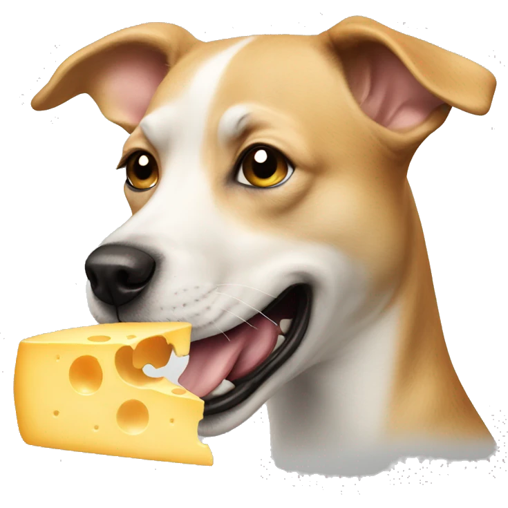 Dog eating cheese emoji