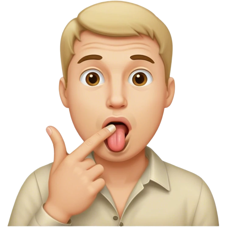 Man licking finger emoji