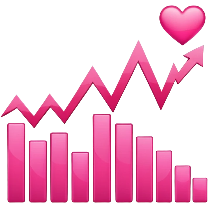 cute pink stocks graph emoji