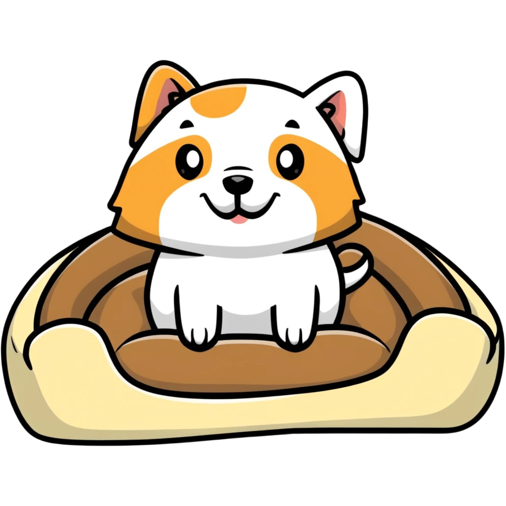 empty dog bed with a bone on it emoji