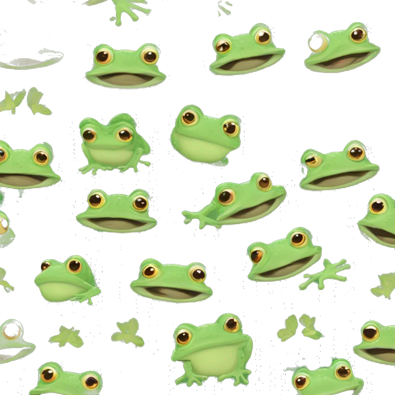 four bufo-style frogs together emoji