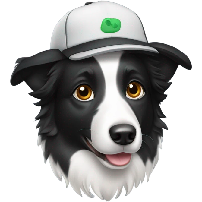 Border collie wearing cap emoji