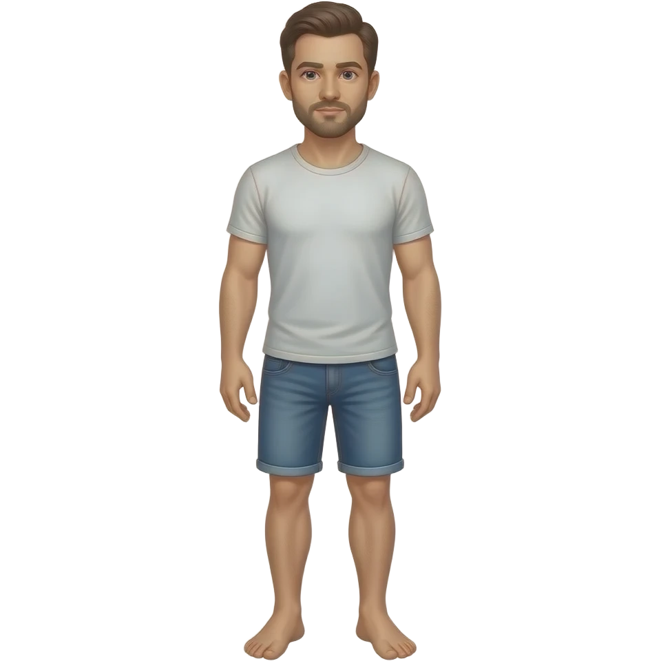 Comic strip of a naked, barefoot man. emoji