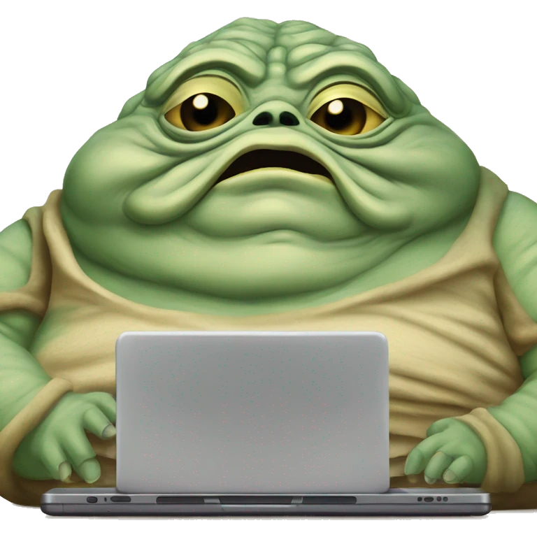 Jabba the Hutt from Star Wars with a laptop emoji