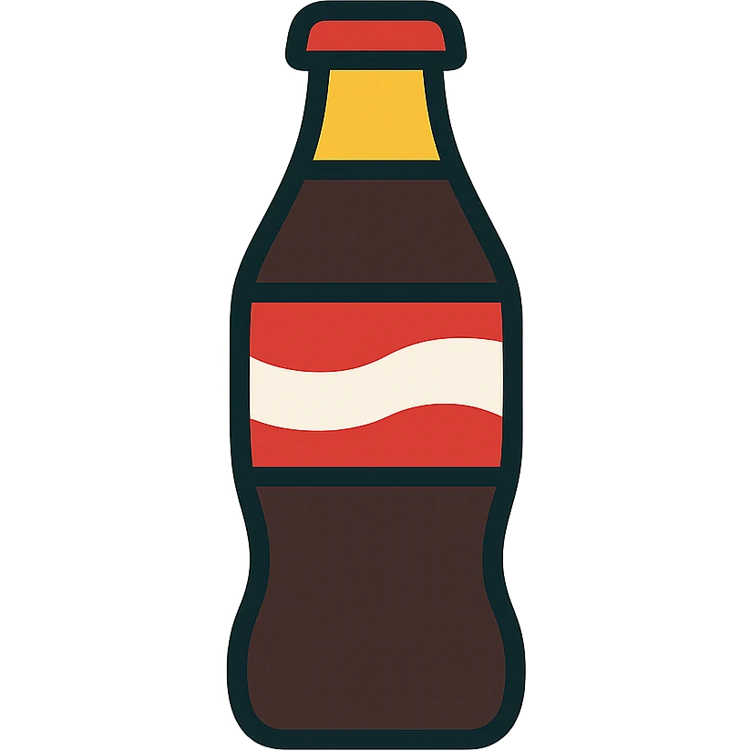 coke bottle, color outline icon style emoji