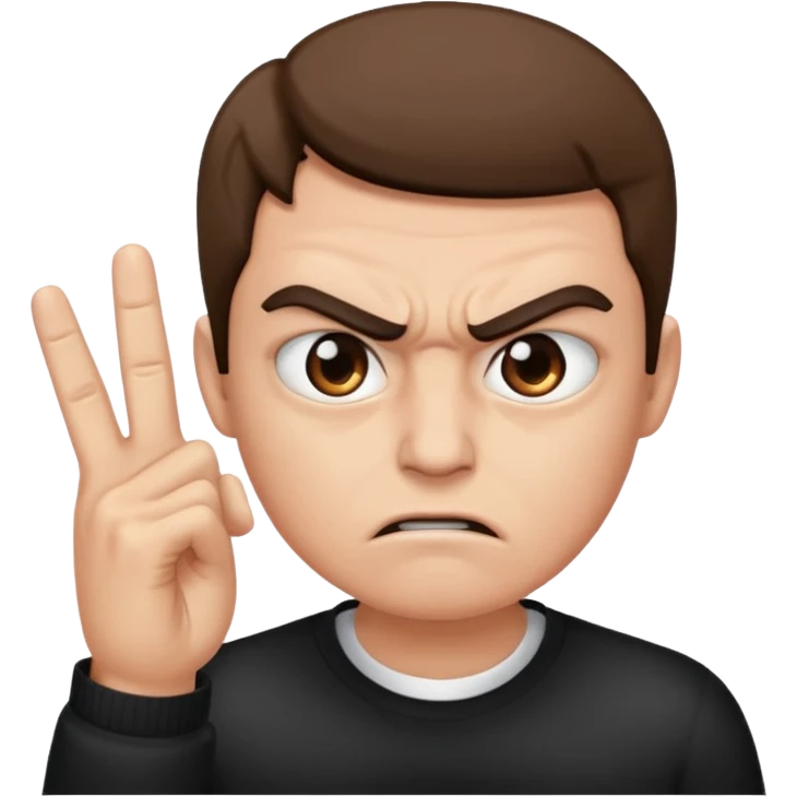 Tête en colère avec les doigts devant les yeux qui surrveille emoji