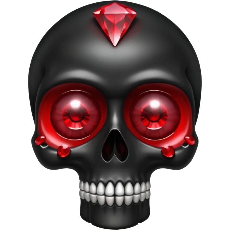 Black shiny skull with red rubies as eyes  emoji