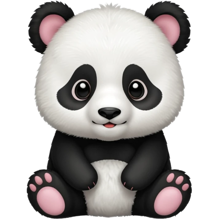 Cute panda cub saying hello  emoji