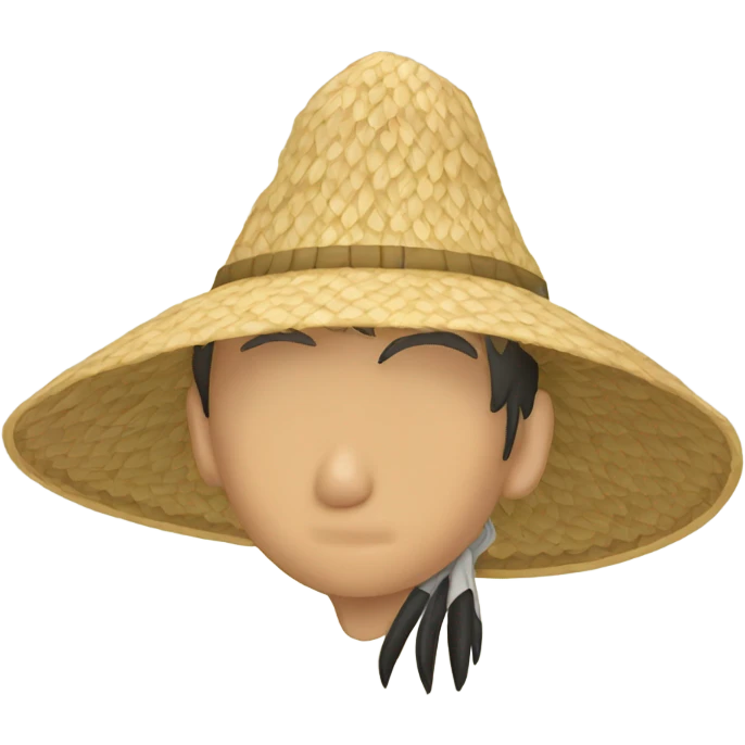 Rice-picking hat emoji