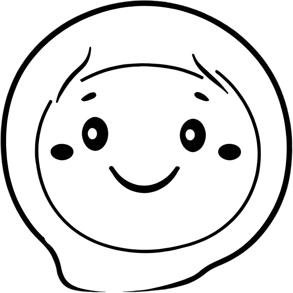 cartoon sticker style smiling face emoji