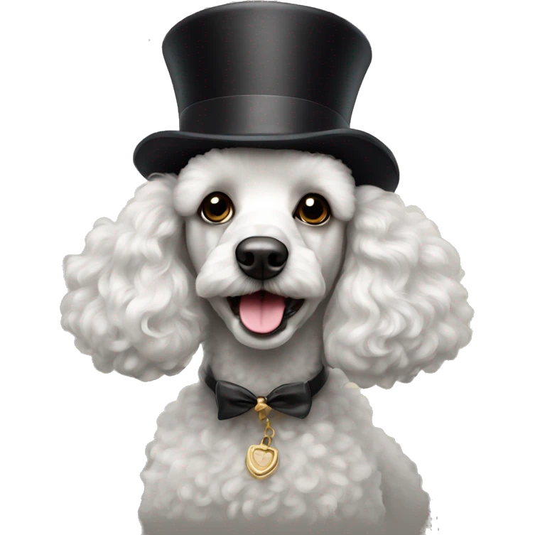 Poodle with a top hat emoji